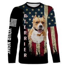 Load image into Gallery viewer, Unisex Pitbull Terrier American Flag 3D Printed Hoodie Long Sleeve| Custom Pitbull Lover Shirt| JTSD243