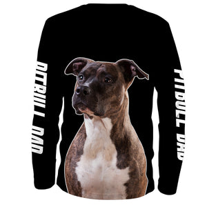 Pitbull Dog Long Sleeve| 3D Pitbull All Over Print Dog Shirt for Men Pitbull Dad| JLS193