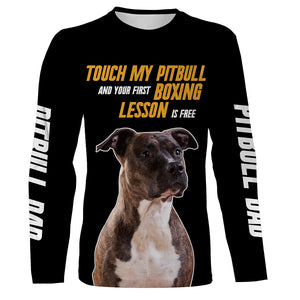 Pitbull Dog Long Sleeve| 3D Pitbull All Over Print Dog Shirt for Men Pitbull Dad| JLS193