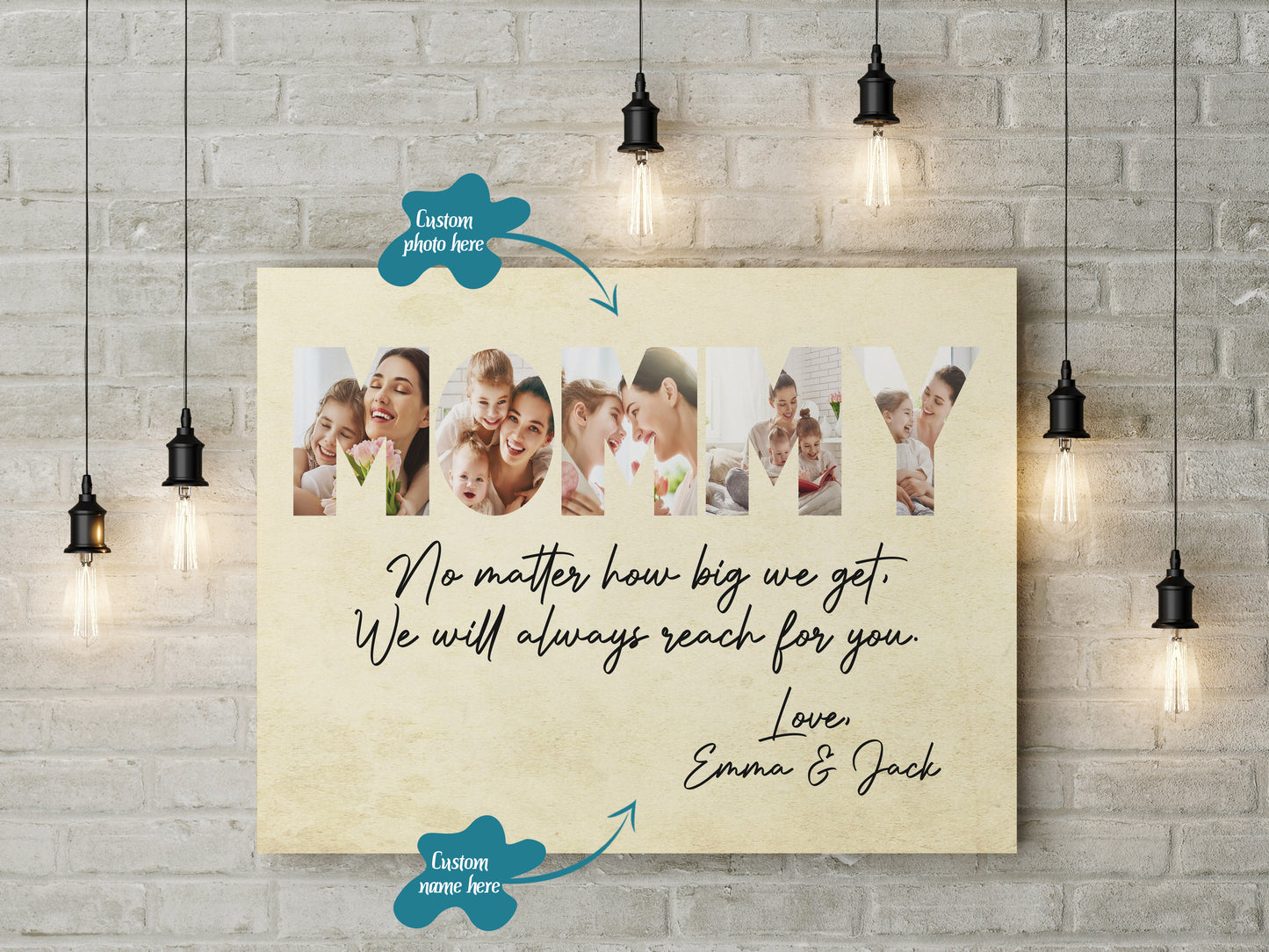 Personalized Canvas - Mommy Custom Picture Canvas Wall Art| Gift for Mom T129