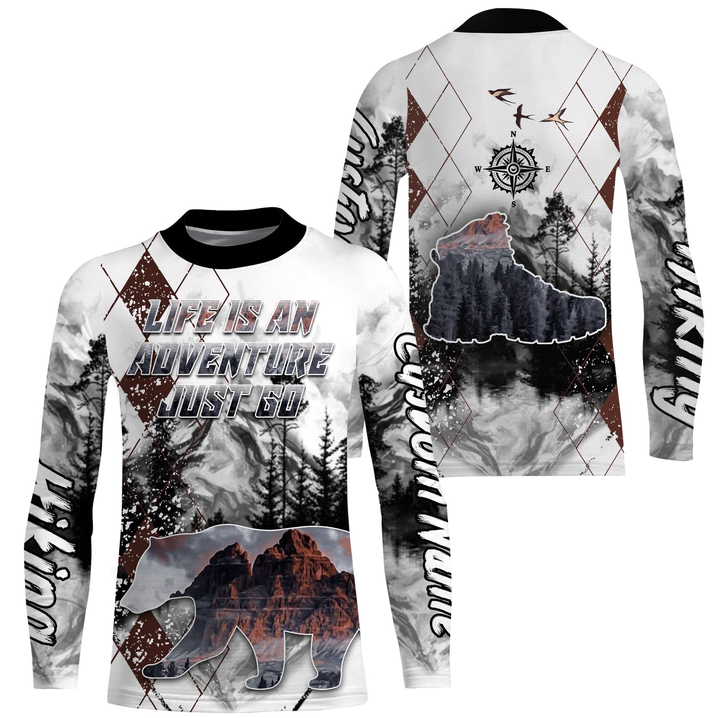 Personalized Hiking Shirt Life Is An Adventure I Love Hiking Tshirt Hike Jersey for Hikers, Man, Father| SP18
