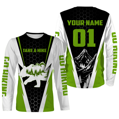 Personalized Mountain Hiking Sport Jerseys, Hiking Long Sleeve Tournament Shirts Take A Hike UV Hiking Shirt| SP31