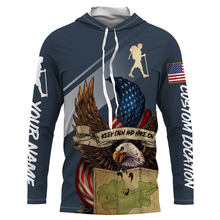 Load image into Gallery viewer, Personalized Mountain Hiking Shirt Women Gifts for Hikers American Eagle Flag Long Sleeve Hiking Shirt SP17
