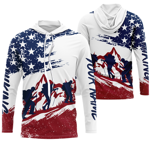 Personalized Hiking Shirt American Hikers Shirt for Men Stars Shirt Mountain jerseys UPF 30| SP3