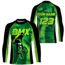 Load image into Gallery viewer, Personalized adult kid BMX racing jersey UPF30+ green bike shirts Cycling bicycle motocross clothes| SLC42