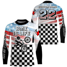 Load image into Gallery viewer, BMX Life American BMX racing jersey UPF30+ Personalized patriotic Cycling shirt Motocross Racewear| SLC11