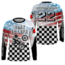 Load image into Gallery viewer, BMX Life American BMX racing jersey UPF30+ Personalized patriotic Cycling shirt Motocross Racewear| SLC11