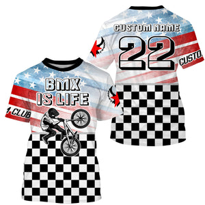 BMX Life American BMX racing jersey UPF30+ Personalized patriotic Cycling shirt Motocross Racewear| SLC11