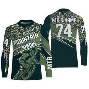 Personalized Camo MTB jersey UPF30+ adult kid mountain bike shirt offroad cycling bicycle racewear| SLC47