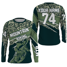 Load image into Gallery viewer, Personalized Camo MTB jersey UPF30+ adult kid mountain bike shirt offroad cycling bicycle racewear| SLC47