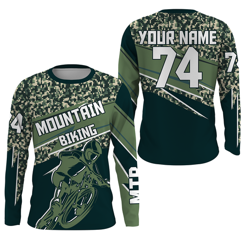 Personalized Camo MTB jersey UPF30+ adult kid mountain bike shirt offroad cycling bicycle racewear| SLC47