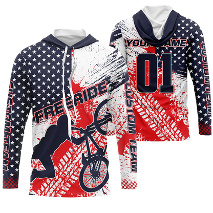 Patriotic adult kid BMX jersey Personalized UPF30+ American freeride bike shirt USA Cycling gear| SLC26