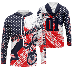 Patriotic adult kid BMX jersey Personalized UPF30+ American freeride bike shirt USA Cycling gear| SLC26