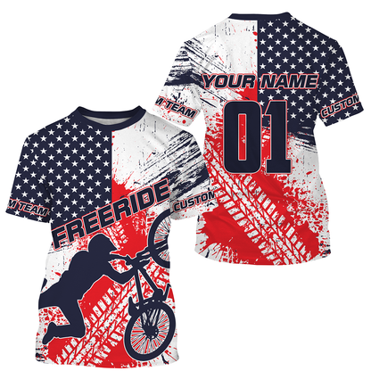 Patriotic adult kid BMX jersey Personalized UPF30+ American freeride bike shirt USA Cycling gear| SLC26