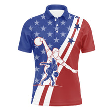 Load image into Gallery viewer, American Flag Bowling Jersey For Men Personalized Bowling Polo Shirt Patriotic Bowling Team Shirt BDT31