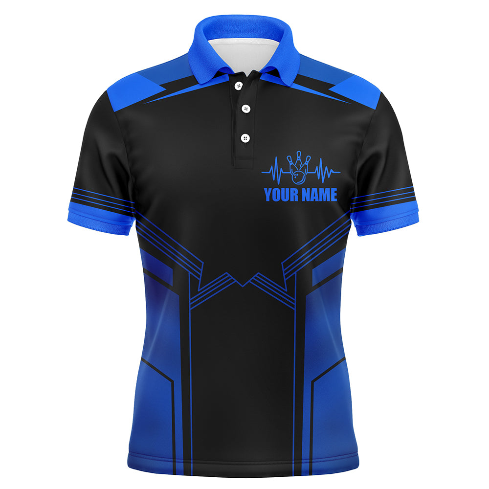 Custom Blue Bowling Shirts For Men Custom Name Polo Shirt For Men And Women  - Banantees