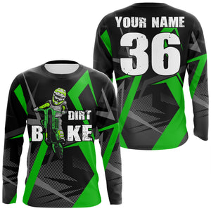 Green Dirt Bike Jersey Men Kid UPF30+ Personalized Motocross Shirt MX Off-Road Motorcycle Jersey PDT556