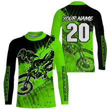 Load image into Gallery viewer, Green Motocross kid men women jersey custom UPF30+ extreme off-road dirt bike shirt motorcycle PDT330