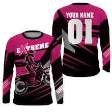 Load image into Gallery viewer, Personalized Motocross racing jersey youth&amp;adult UV extreme racing motorcycle biker girl off-road PDT217