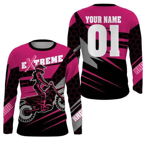 Personalized Motocross racing jersey youth&adult UV extreme racing motorcycle biker girl off-road PDT217