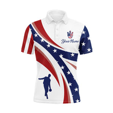 Load image into Gallery viewer, Custom Bowling Polo Shirt For Men American Flag Bowling Team Jersey Patriotic Bowling League Shirt BDT122