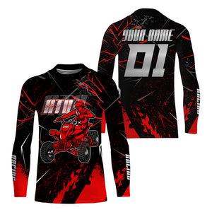 Custom ATV Motocross Jersey Red UPF30+ Extreme Quad Bike Off-Road Jersey Men Kid MX Riding Shirt PDT565