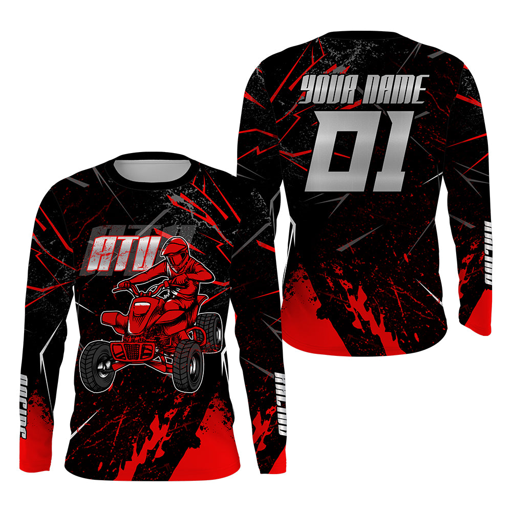 Custom ATV Motocross Jersey Red UPF30+ Extreme Quad Bike Off-Road Jersey Men Kid MX Riding Shirt PDT565