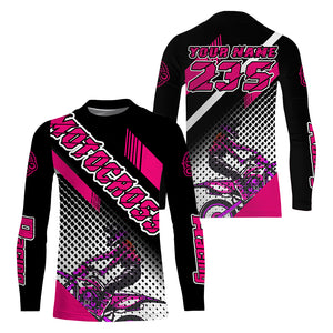 Pink Motocross Jersey Men Kid UPF30+ Custom Dirt Bike Shirt MX Off-Road Jersey Motorcycle Riding PDT580