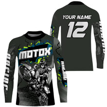 Load image into Gallery viewer, Youth men women black MX racing jersey Motocross custom UPF30+ dirt bike off-road shirt motorcycle PDT130