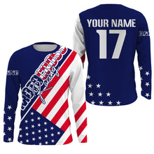 Load image into Gallery viewer, Motocross custom number name dirt bike jersey UV American flag youth men off-road Patriotic shirt PDT170
