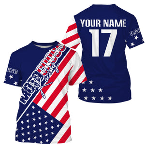 Motocross custom number name dirt bike jersey UV American flag youth men off-road Patriotic shirt PDT170
