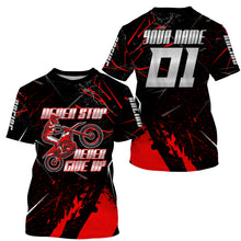 Load image into Gallery viewer, Motorcycle jersey black&amp;red UPF30+ custom dirt bike off-road shirt Motocross extreme long sleeves PDT197