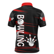 Load image into Gallery viewer, Personalized Bowling Polo Shirt For Men Red And Black Bowling Shirt For Team Custom Bowling Jerseys BDT07