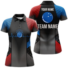 Load image into Gallery viewer, USA Bowling Shirt for Women Bowling Jersey For Team Patriotic Personalized Bowling Polo Shirt  BDT24