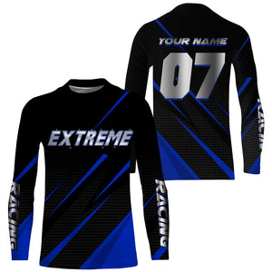 Custom Motocross Jersey Blue UPF30+ Extreme Dirt Bike Shirt Men Women Kid MX Off-Road Motorcycle PDT547