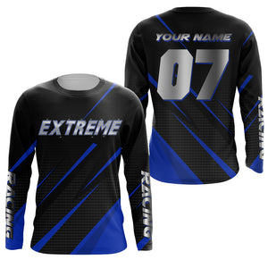 Custom Motocross Jersey Blue UPF30+ Extreme Dirt Bike Shirt Men Women Kid MX Off-Road Motorcycle PDT547