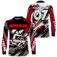 Load image into Gallery viewer, Personalized Motocross Riding Jersey UPF30+ Red Dirt Bike Shirt Men Women Kid MX Off-Road Jersey PDT551