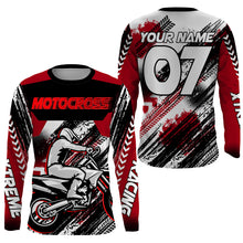 Load image into Gallery viewer, Personalized Motocross Riding Jersey UPF30+ Red Dirt Bike Shirt Men Women Kid MX Off-Road Jersey PDT551