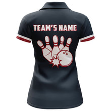 Load image into Gallery viewer, Custom Bowling Shirt With Name American Flag Bowling Jersey For Women Bowling Polo Shirt For Team BDT34