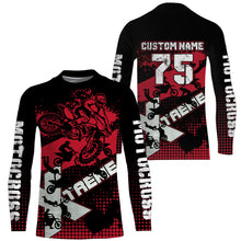 Load image into Gallery viewer, Personalized Adult&amp;Youth Motocross Jersey UV Extreme Red Dirt Bike Shirt Boys Girls MX Long Sleeve PDT522