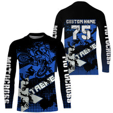 Load image into Gallery viewer, Personalized Adult&amp;Youth Motocross Jersey UV Extreme Blue Dirt Bike Shirt Boys Girls MX Long Sleeve PDT523