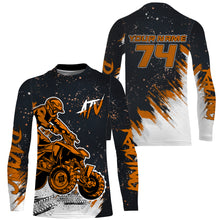 Load image into Gallery viewer, Personalized ATV Motocross Jersey Men UPF30+ Orange Quad Bike Shirt Extreme Off-Road ATV MX Racing PDT570