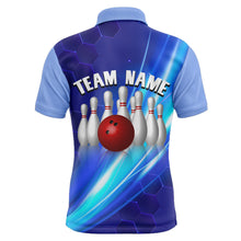 Load image into Gallery viewer, Bowling Shirt For Men Custom Bowling Polo Shirt For Team Personalized Navy Bowling Jersey BDT39