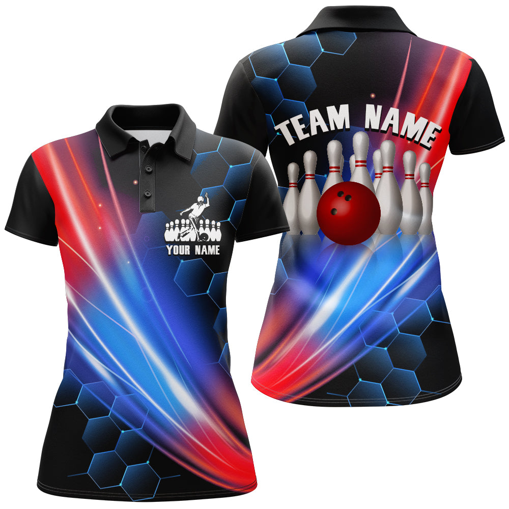 Bowling Polo Shirt For Women Custom Bowling Shirt For Team Personalized Black Bowling Jerseys BDT64