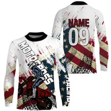 Load image into Gallery viewer, Dirt Bike Shirt Men Women Youth UPF30+ Personalized American Flag Motocross Jersey Off-Road MX PDT451