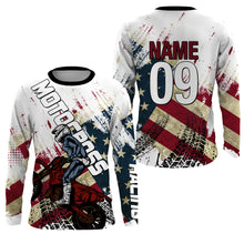 Load image into Gallery viewer, Dirt Bike Shirt Men Women Youth UPF30+ Personalized American Flag Motocross Jersey Off-Road MX PDT451