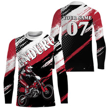 Load image into Gallery viewer, Red Enduro Jersey UPF30+ Personalized Motocross Shirt Youth Men Women MX Racing Long Sleeve PDT466