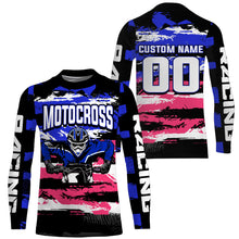 Load image into Gallery viewer, Blue Dirt Bike Jersey Men Kid Women UPF30+ Custom MX Riding Shirt Motocross Off-Road Motorcycle PDT601