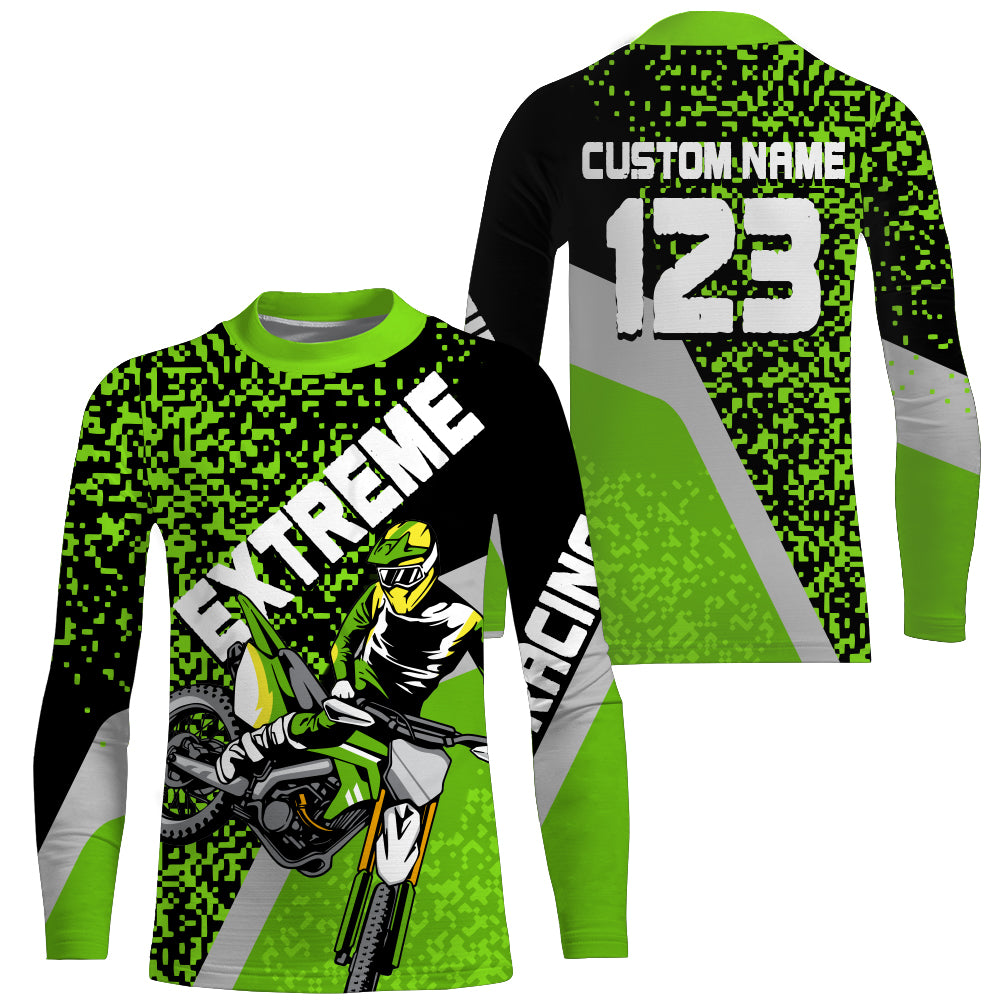  PIONAMZIOZ Custom Motocross Jersey Kid&Adult UPF30+ Custom Dirt  Bike Shirt Extreme MX Racing Off-Road Long Sleeve PDT (Blue/Style 1) :  Automotive