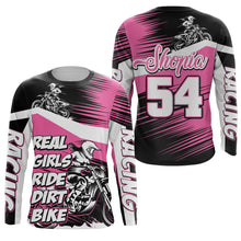 Load image into Gallery viewer, Custom MX Jersey Women Youth UPF30+ Real Girls Ride Dirt Bike Shirt Motocross Off-Road Long Sleeve PDT514